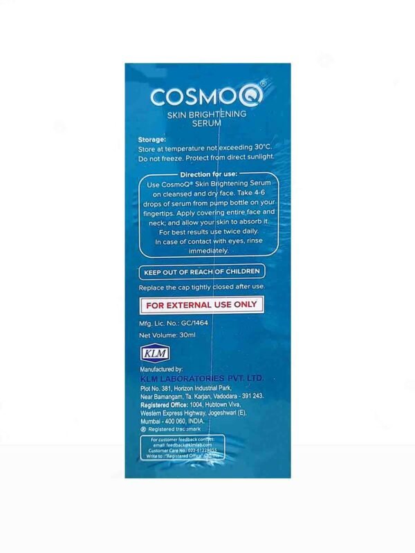 CosmoQ Skin Brightening Serum – Dark Spot Corrector | 30ml